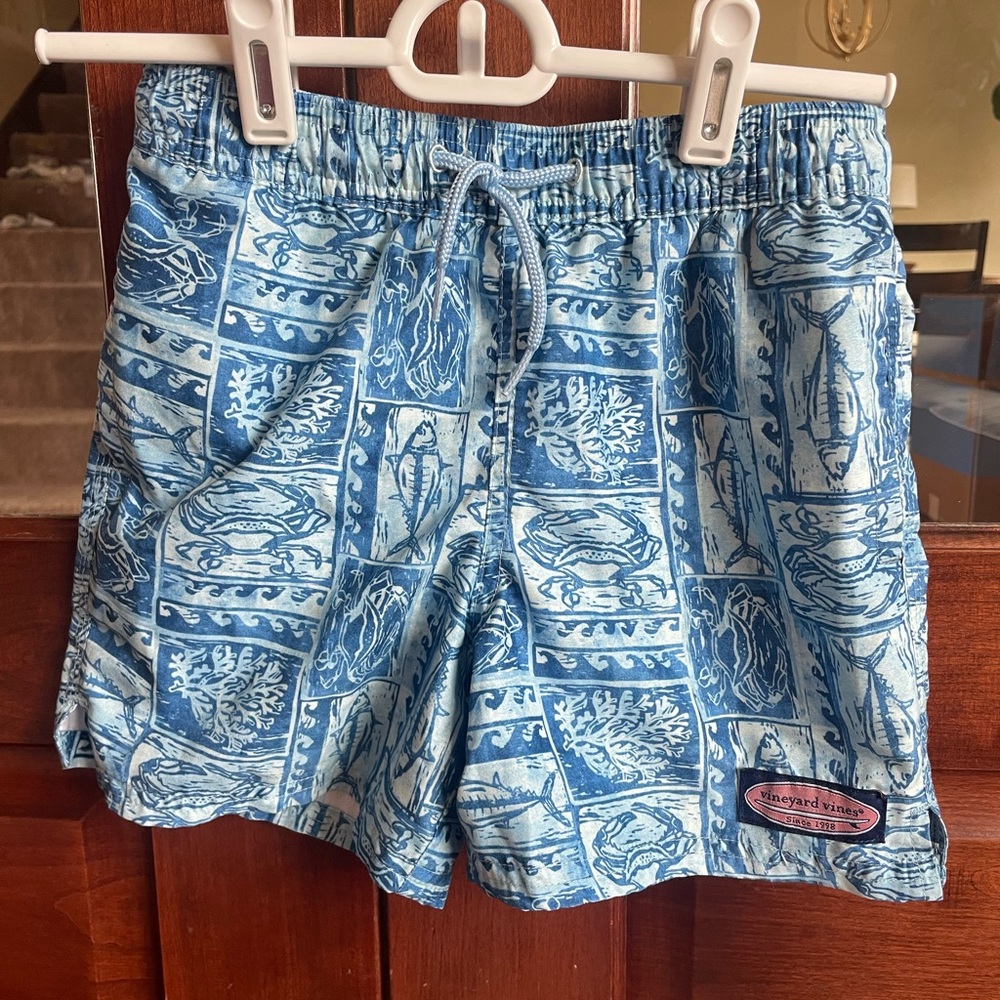 Vineyard Vines Light and Navy Blue Patterned Swim Shorts